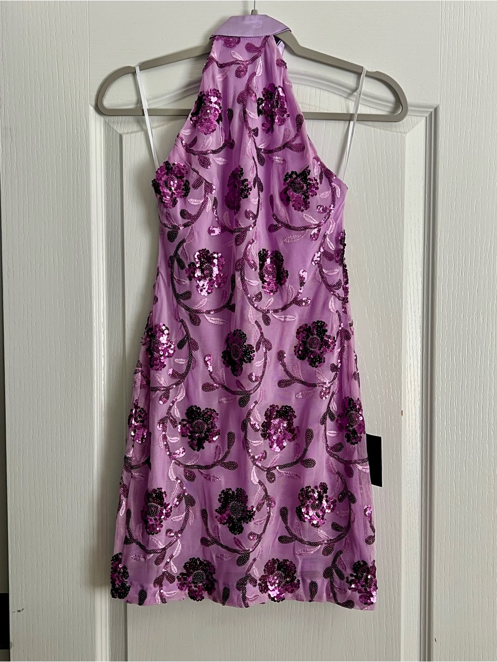 NWT Lulu's Substantial Shine Lavender Sequin Backless Mini Dress